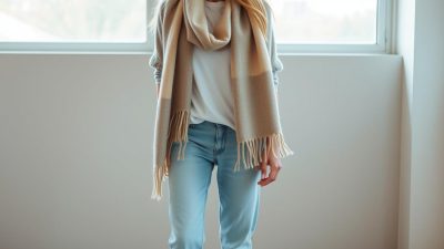 outfit santai dengan scarf